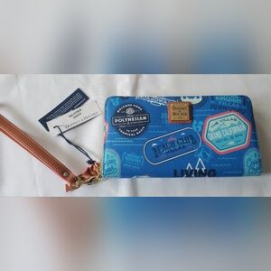 Dooney & Bourke Blue and Tan Travel Wristlet